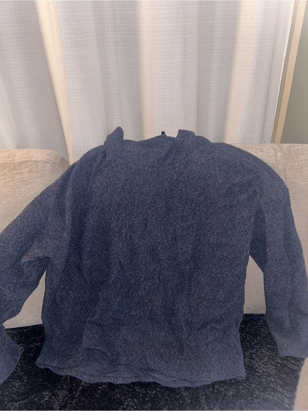 Banana Republic Women's Navy Heathered Long Sleeve Top